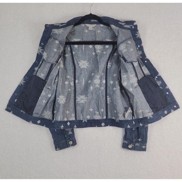 Vtg Laura Ashley Women S Denim Jacket Embroidered Southwest Jeweled 100% Cotton - Picture 11 of 13
